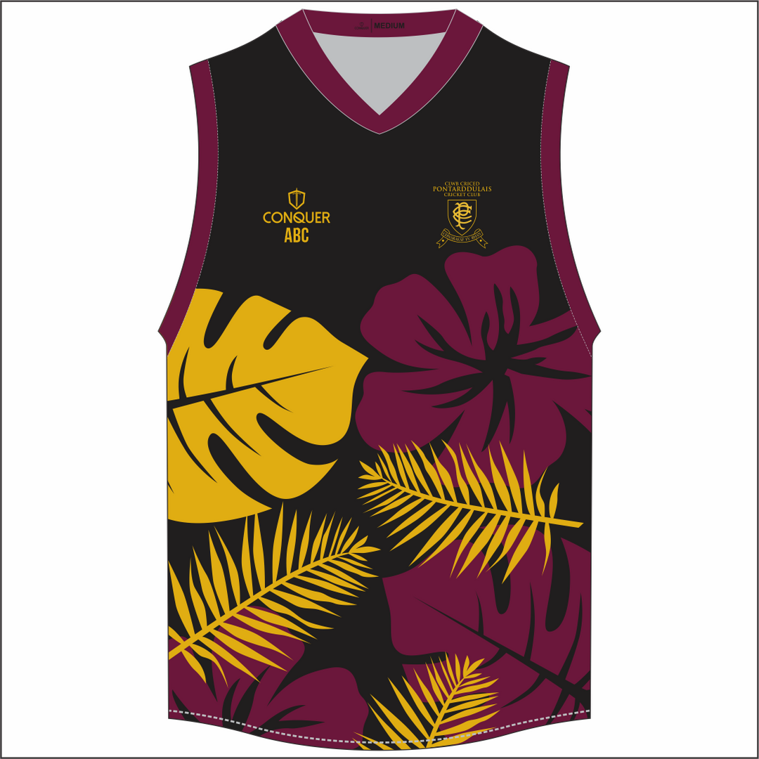 Pontarddulais Cricket Sublimated Aussie Vest KIDS - Flowers