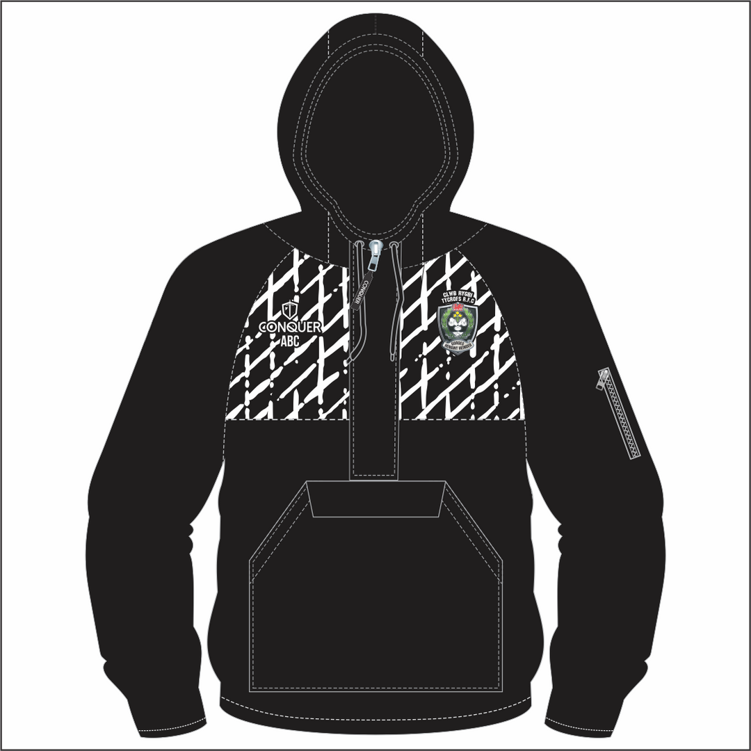 Tycroes RFC 1/4 Zip Hooded Windbreaker (Kids)