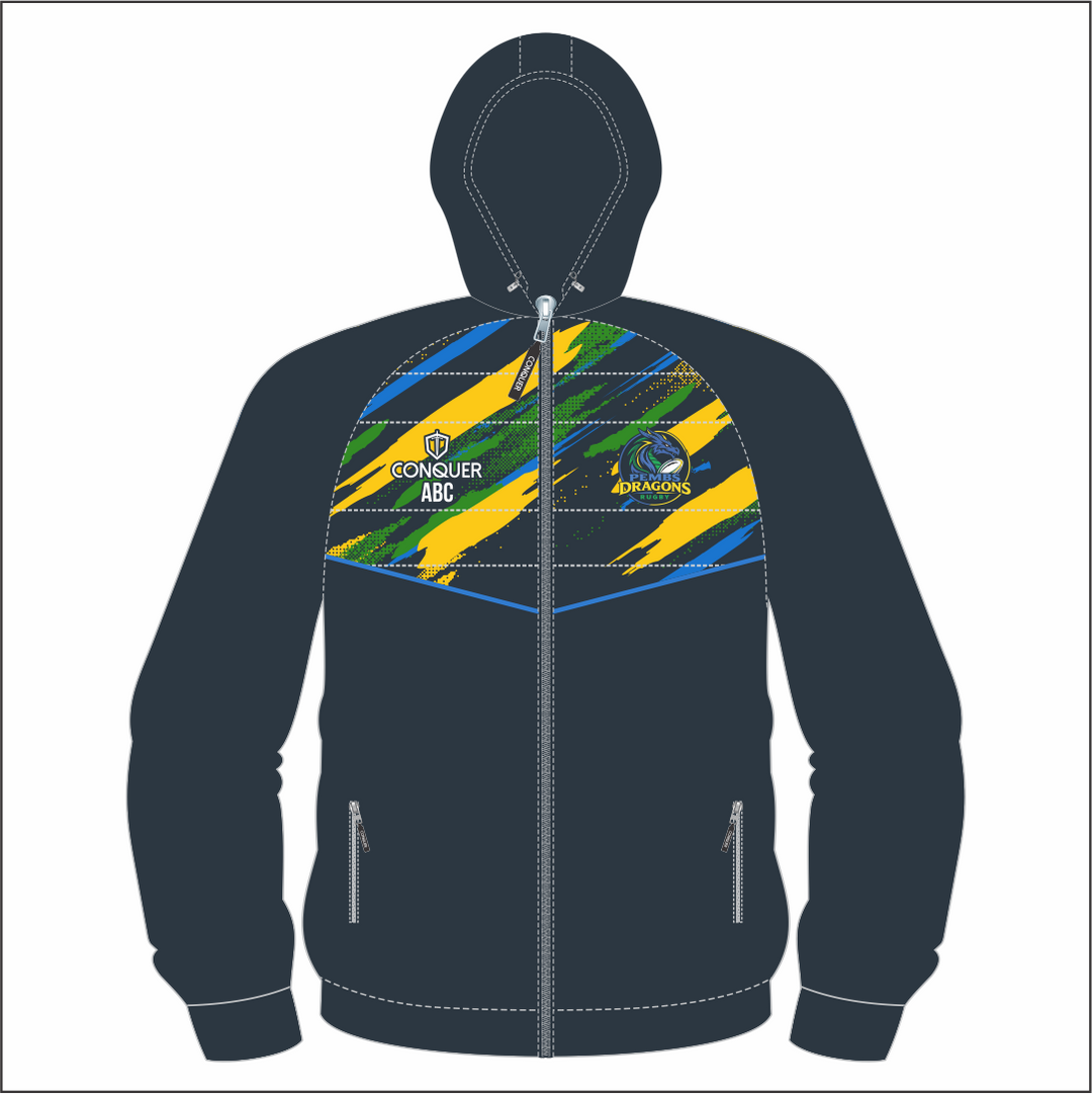 Pembs Dragons Full Zip Hybrid Hoodie