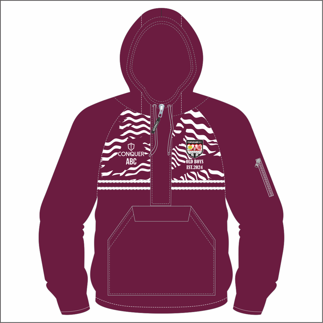 Pontardawe Old Boys 1/4 Zip Hooded Windbreaker