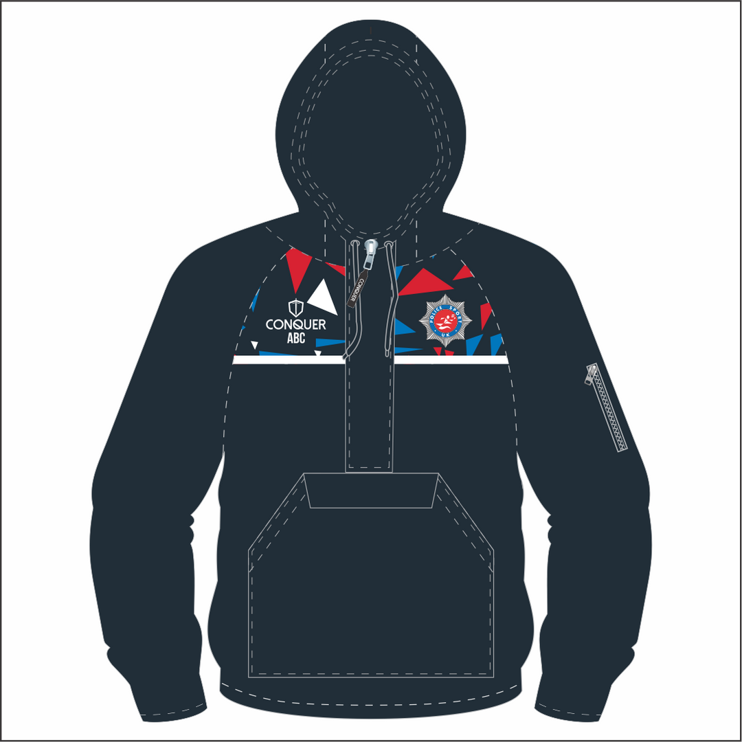 Niners Women's Police Rugby Sublimated 1/4 Zip Hooded Windbreaker