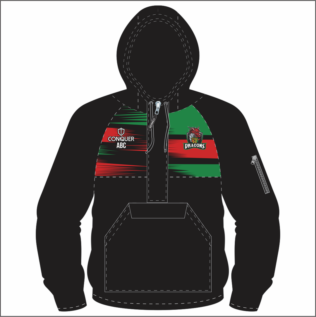 Dunvant Dragons 1/4 Zip Hooded Windbreaker Kids