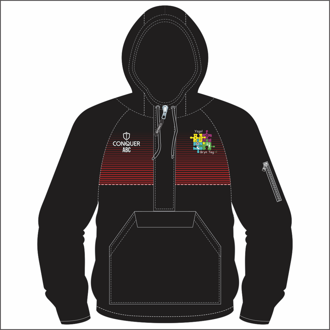 Ysgol Bryn Teg 1/4 Zip Hooded Windbreaker