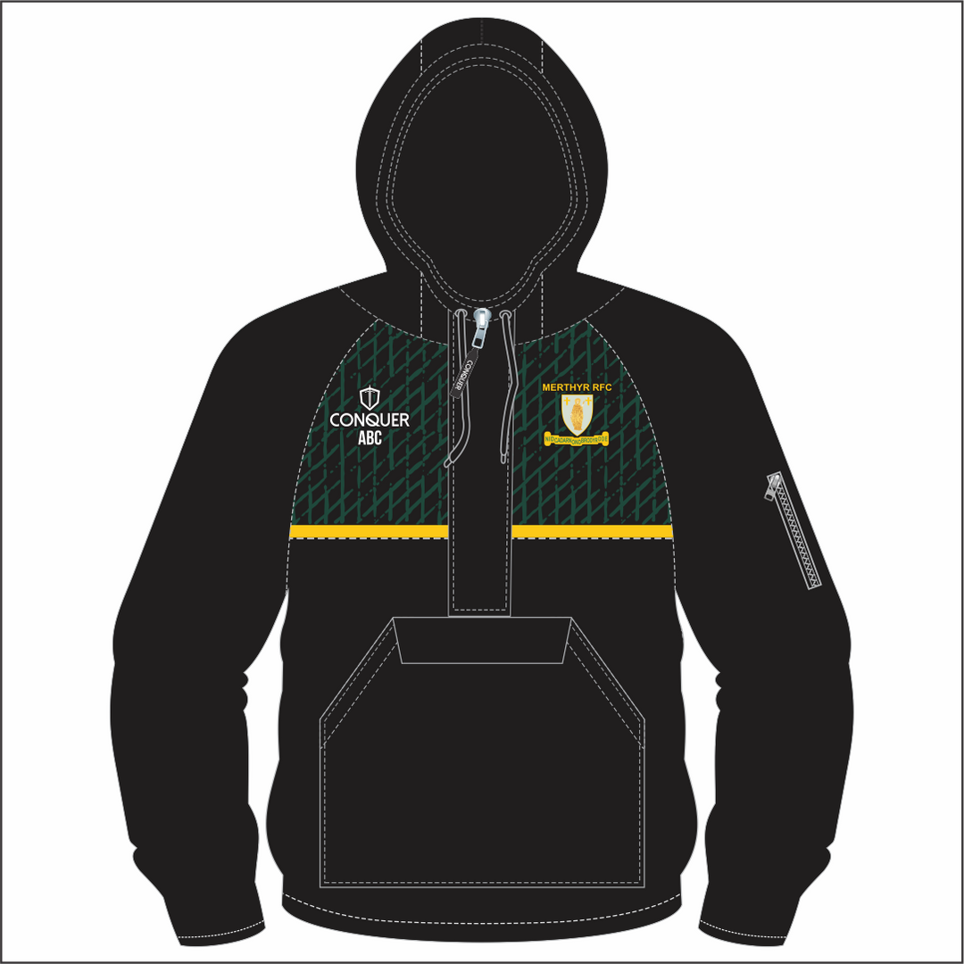Merthyr RFC 1/4 Zip Hooded Windbreaker