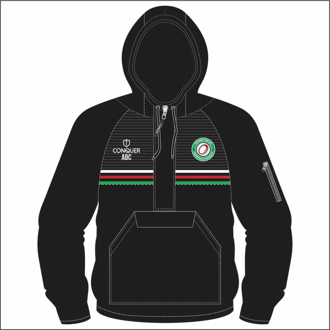 Rhymney Valley School  1/4 Zip Hooded Windbreaker Kids