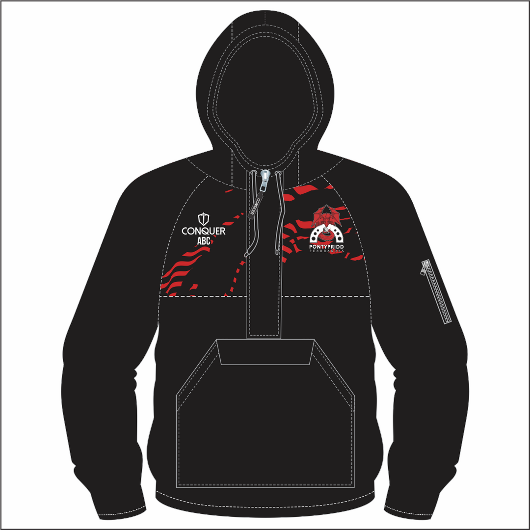 Pontypridd Pendragons 1/4 Zip Hooded Windbreaker Kids