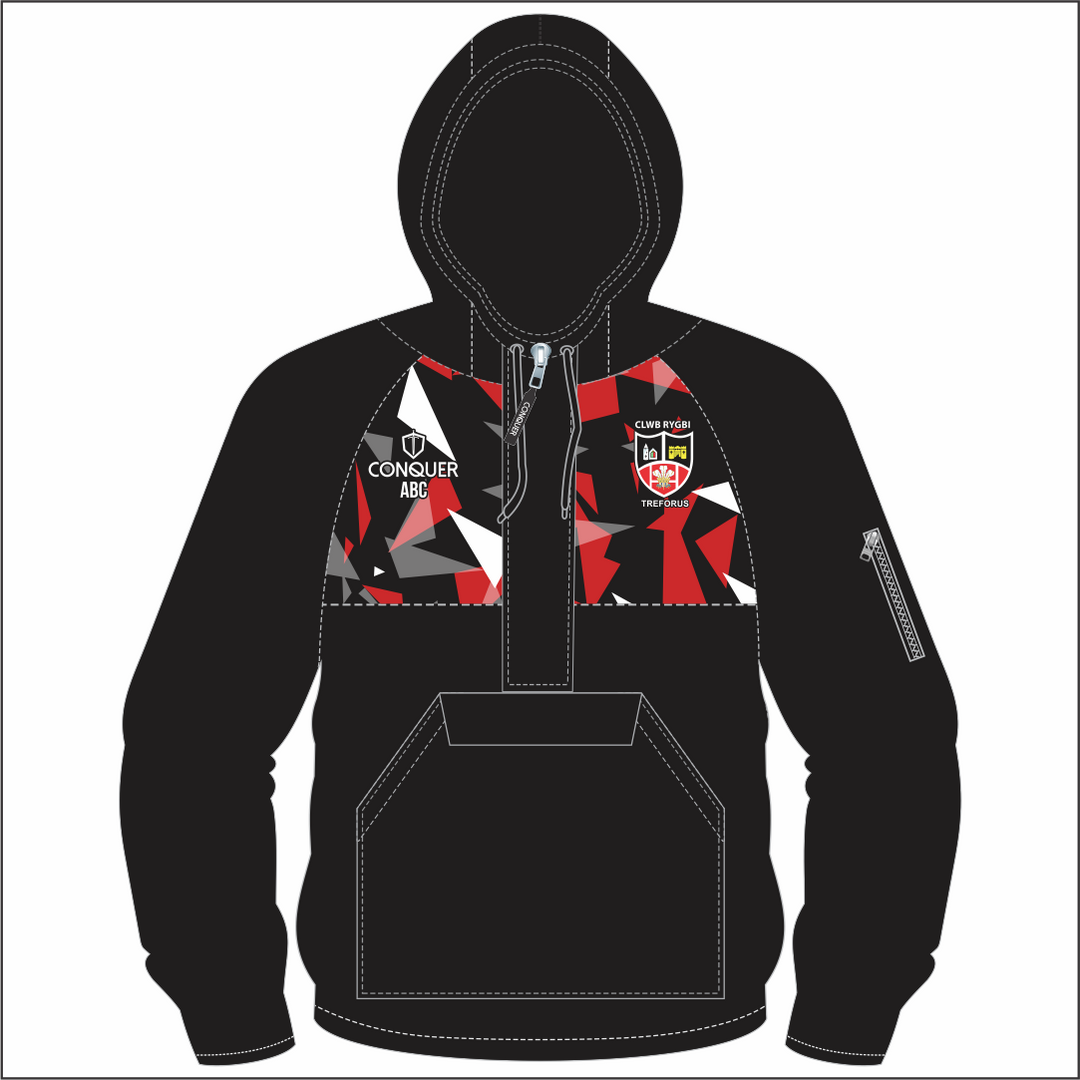 Morriston RFC U7's & U11's 1/4 Zip Hooded Windbreaker Kids