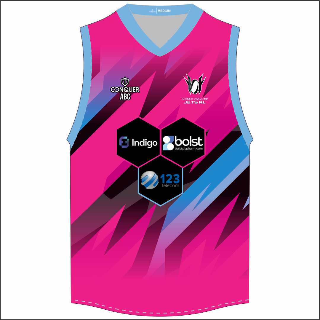 West Wales Jets Pink Aussie Vest Kids