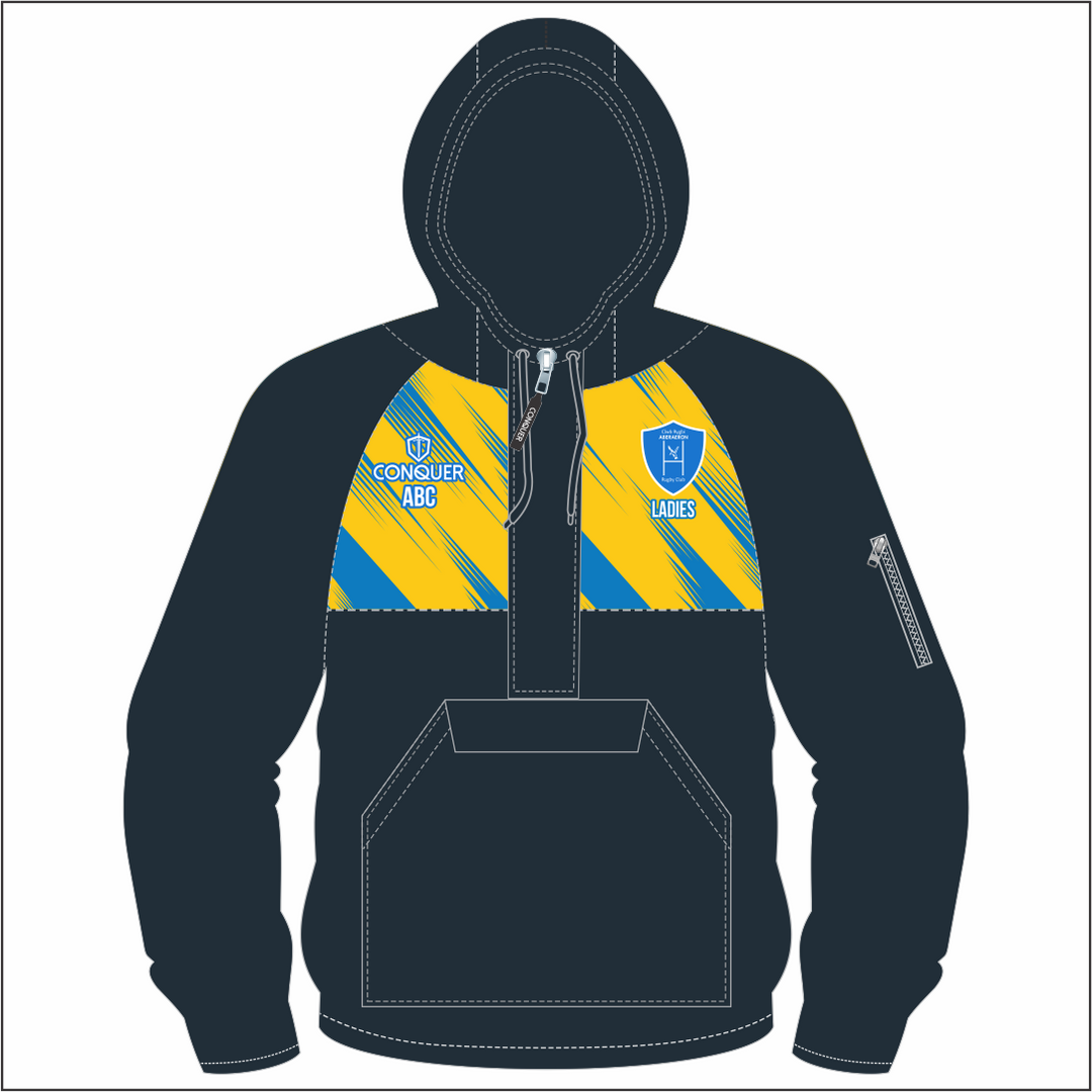 Aberaeron Ladies 1/4 Zip Hooded Windbreaker