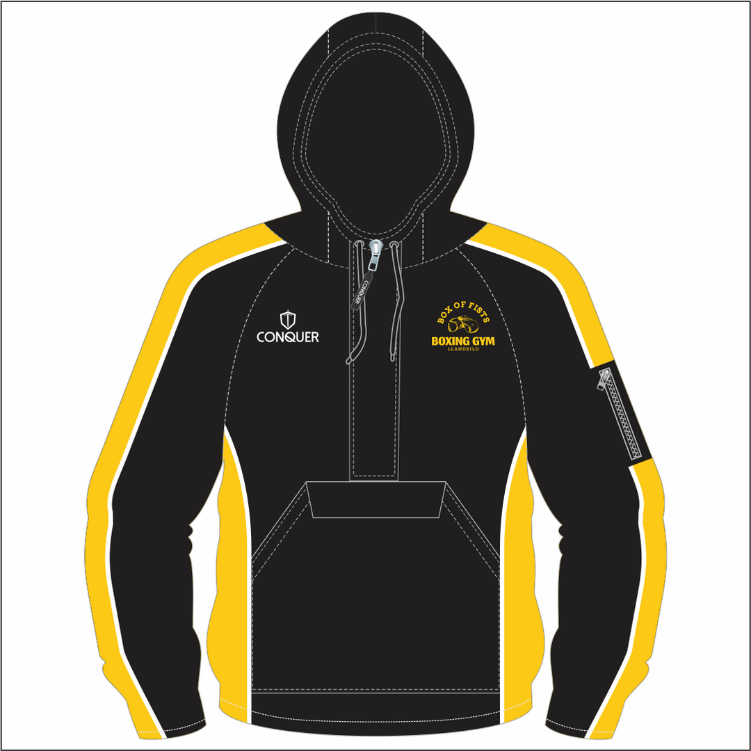 Box Of Fists Sublimated 1/4 Zip Hooded Windbreaker Kids