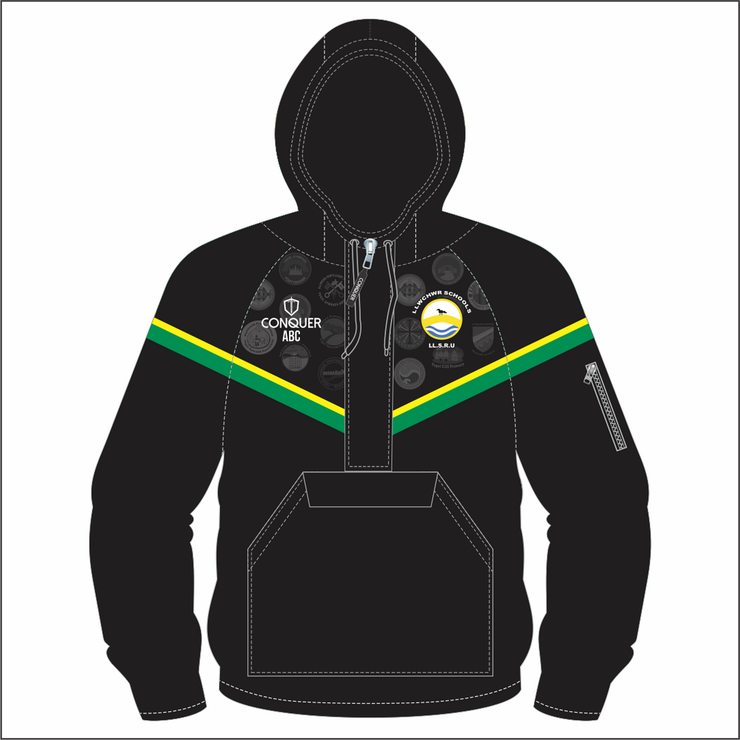 LLSRU 1/4 Zip Hooded Windbreaker