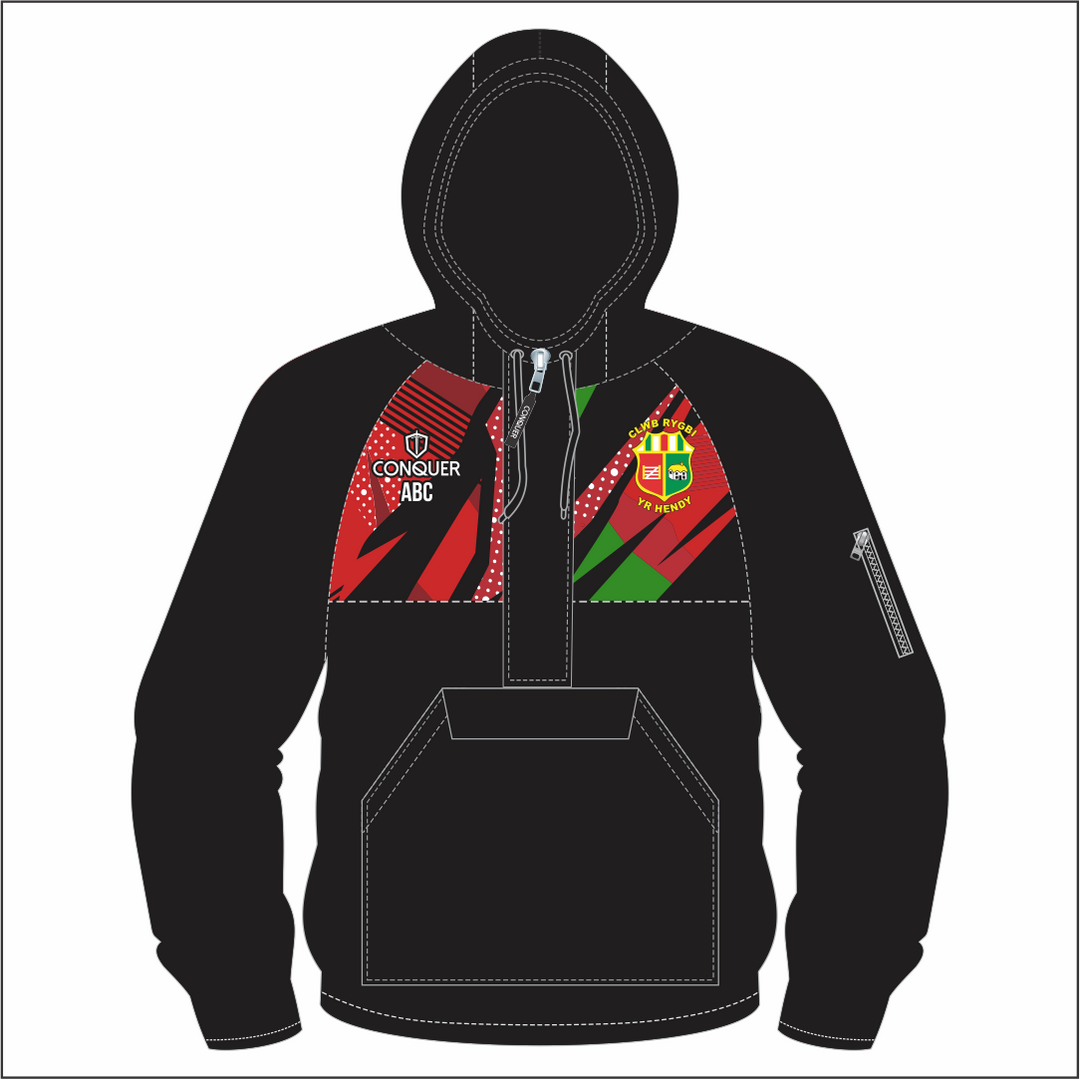 Hendy RFC  1/4 Zip Hooded Windbreaker Kids