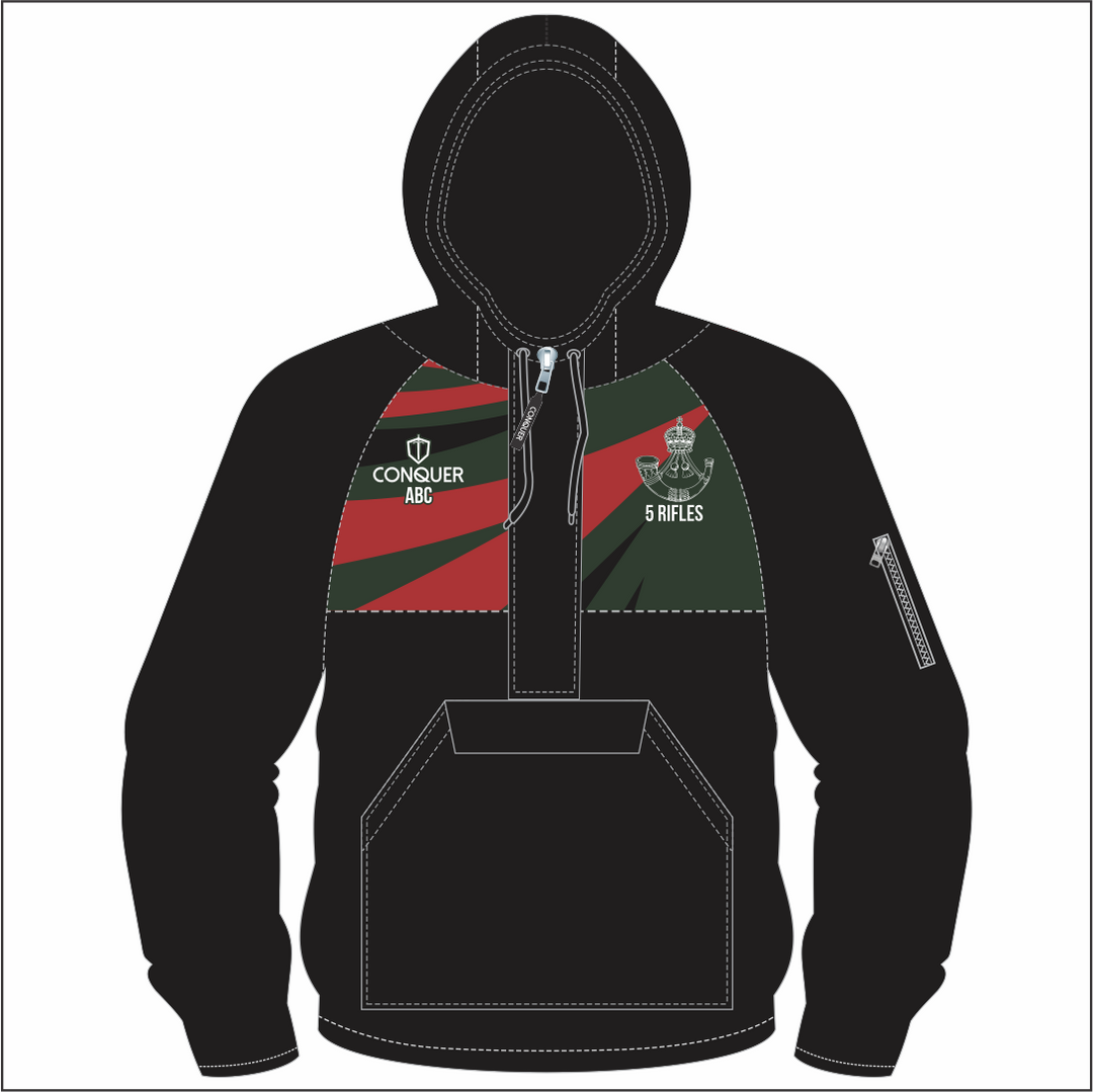 5 Rifles 1/4 Zip Hooded Windbreaker