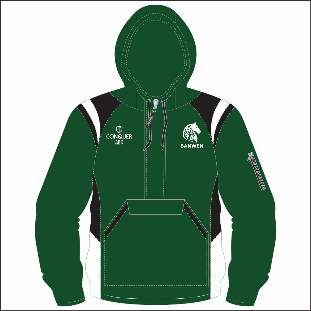 Banwen District Pony Club 1/4 Zip Hooded Windbreaker Kids