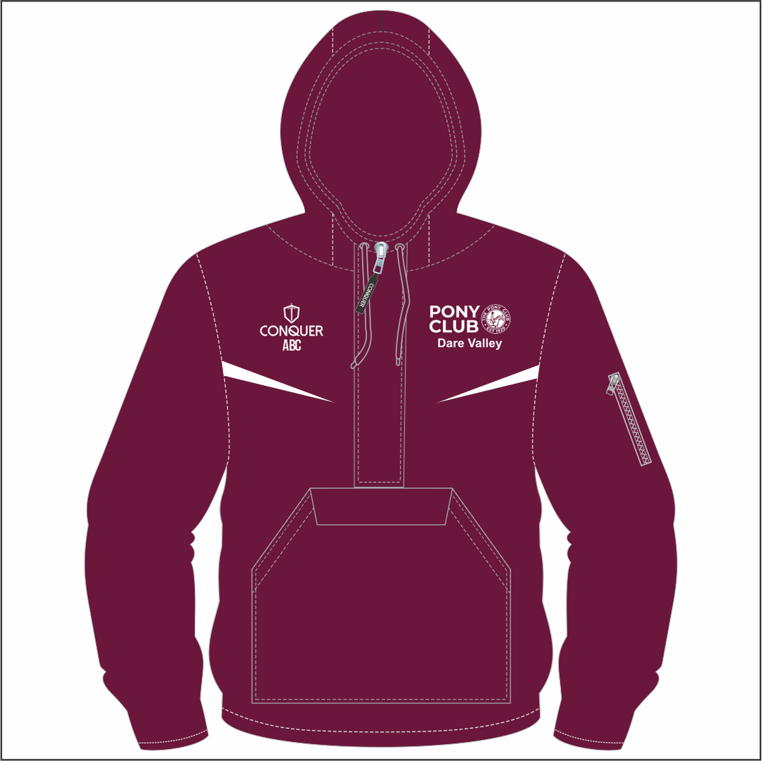Dare Valley Pony Club Sublimated 1/4 Zip Hooded Windbreaker