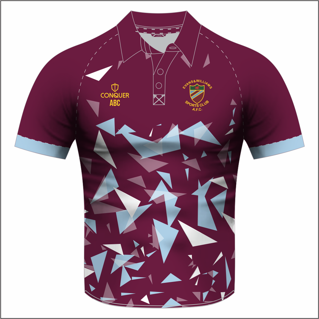 Evans & Williams Sports Club Sublimated Maroon Polo Shirt