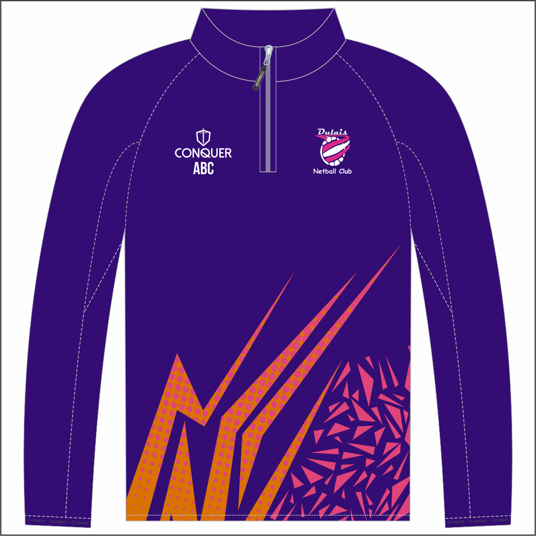 Dulais Netball PRO 1/4 Zip Midlayer KIDS