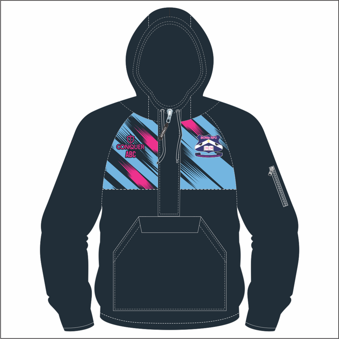Trebanos Bows RFC 1/4 Zip Hooded Windbreaker Kids