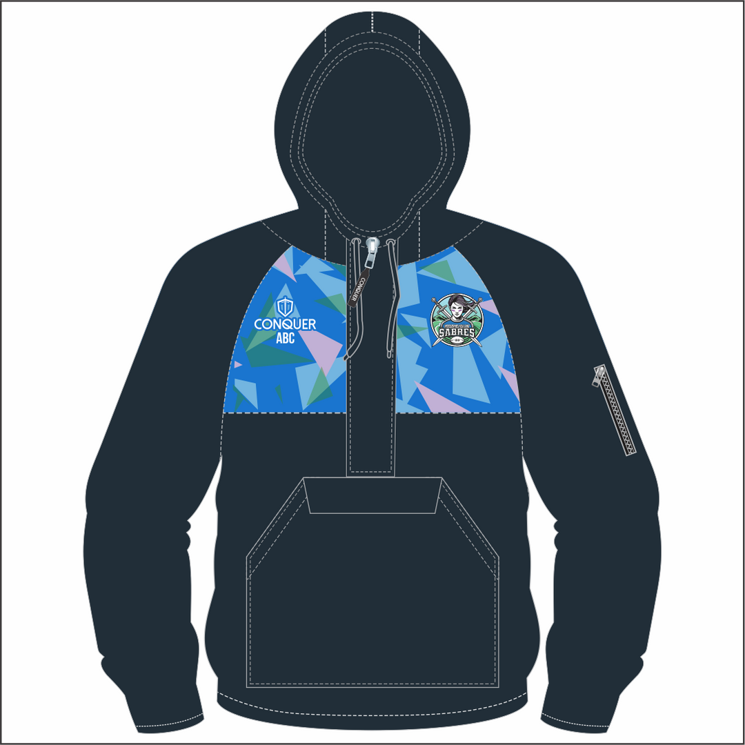 Swansea Valley Sabres 1/4 Zip Hooded Windbreaker
