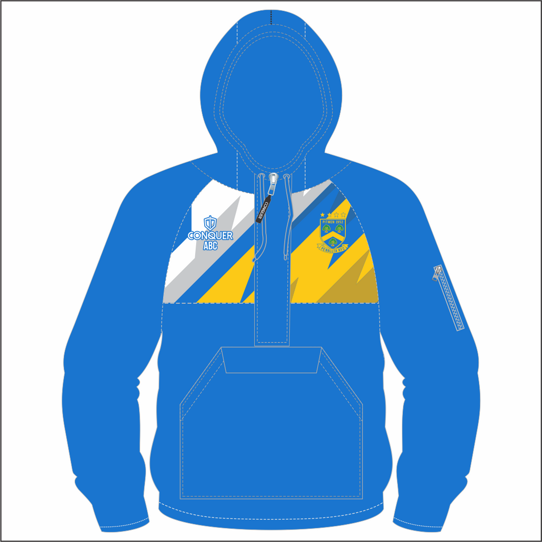 Penallta RFC Sublimated 1/4 Zip Hooded Windbreaker