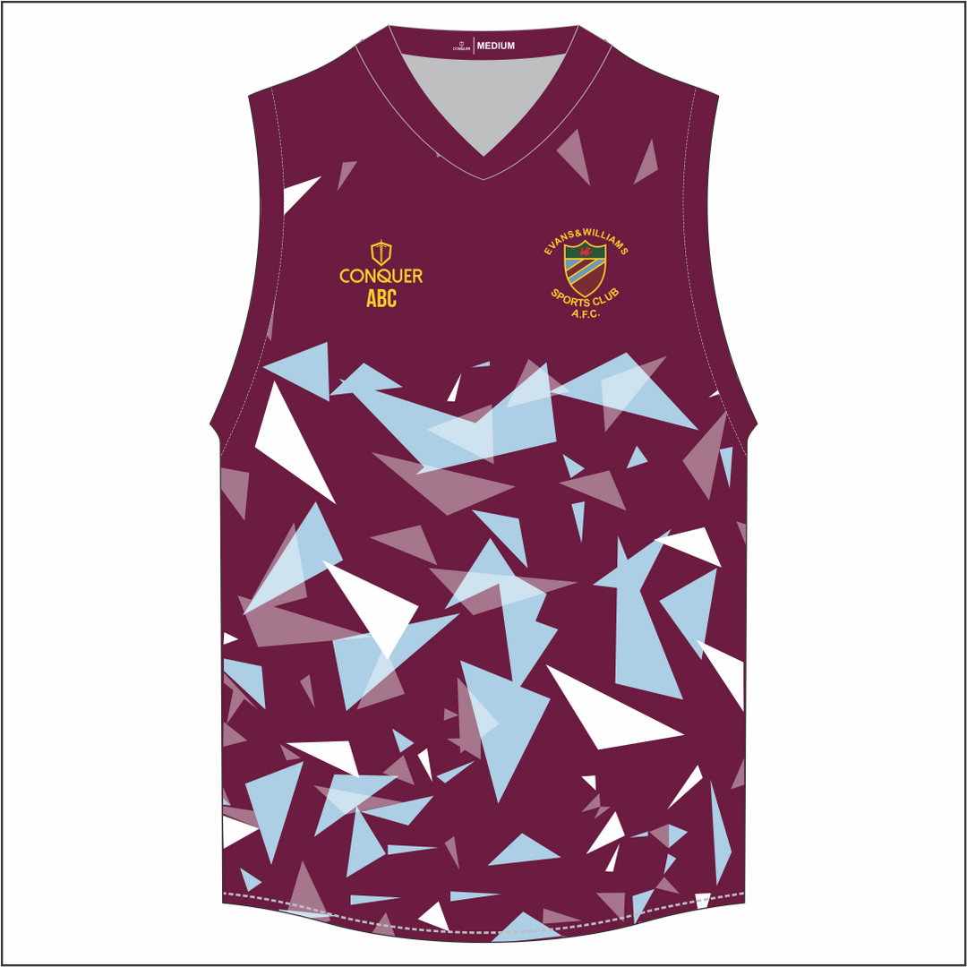 Evans & Williams Sports Club Sublimated Maroon Aussie Vest