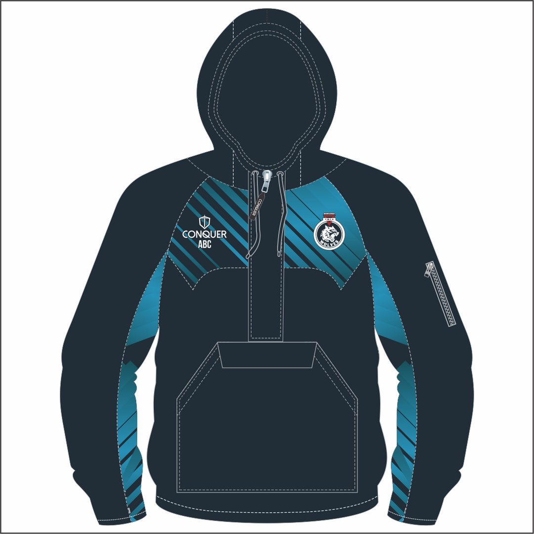 Bargoed YMCA Sublimated 1/4 Zip Hooded Windbreaker