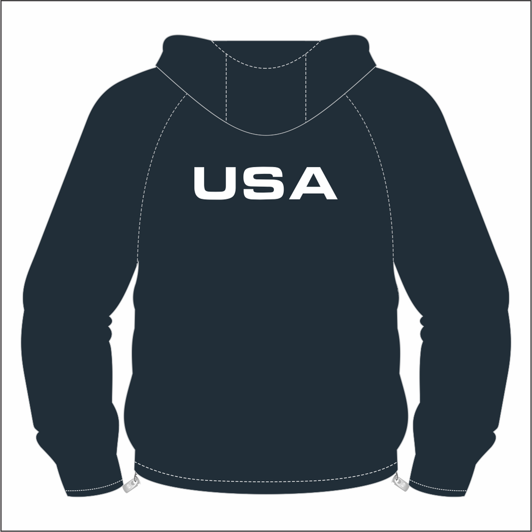 USA Mounted Games 1/4 Zip Hooded Windbreaker Kids