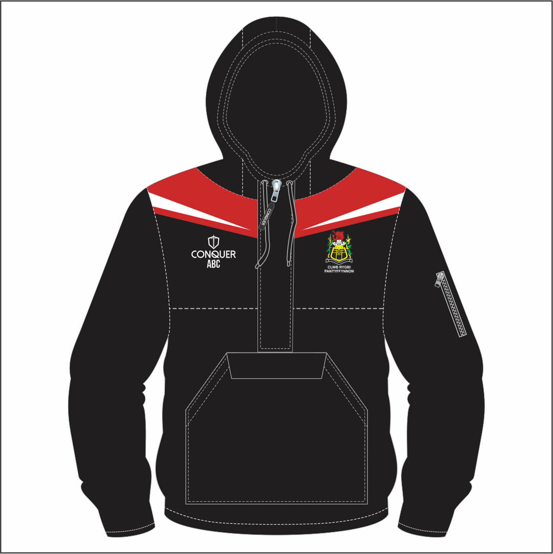 Pantyffynnon RFC 1/4 Zip Hooded Windbreaker Kids