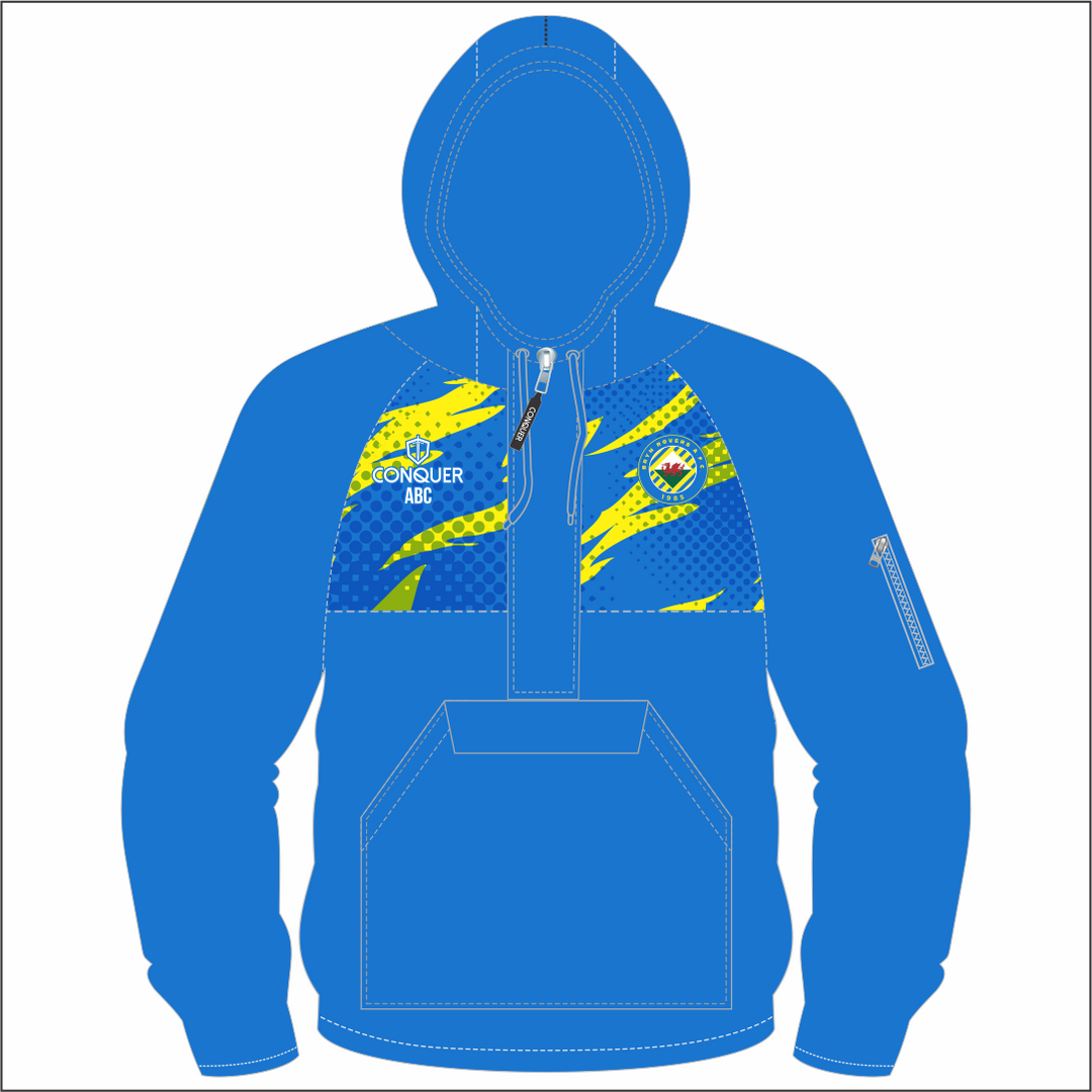 Bryn Rovers AFC 1/4 Zip Hooded Windbreaker