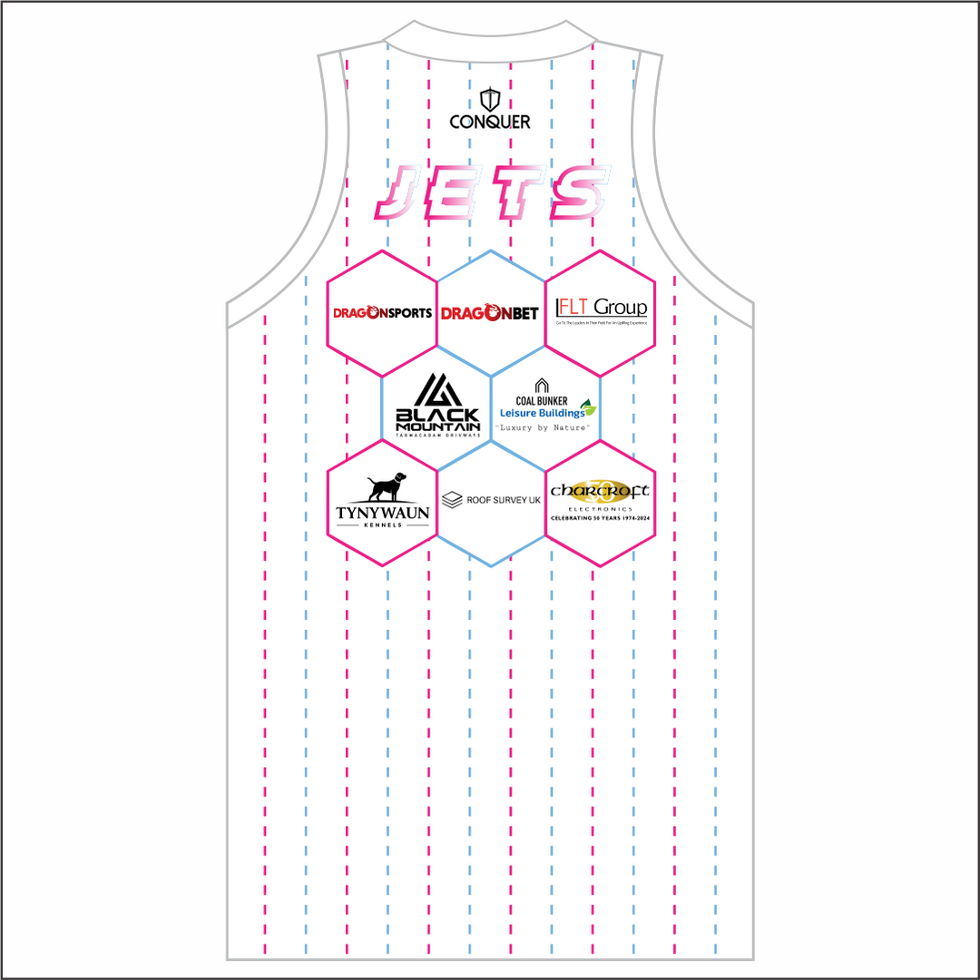 West Wales Jets White Sublimated Basketball Vest Kids