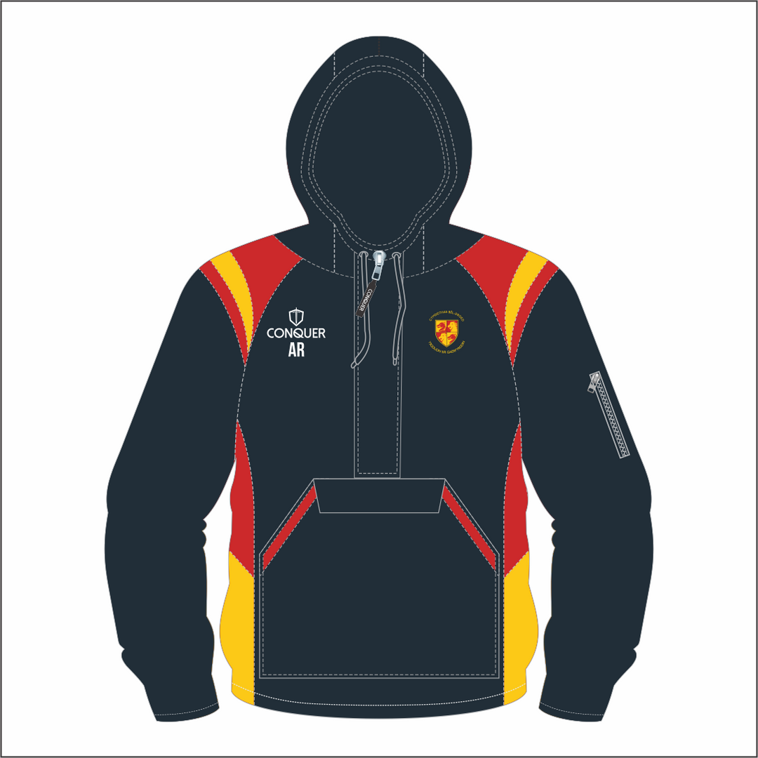 CSFA Boys 1/4 Zip Hooded Windbreaker - Navy