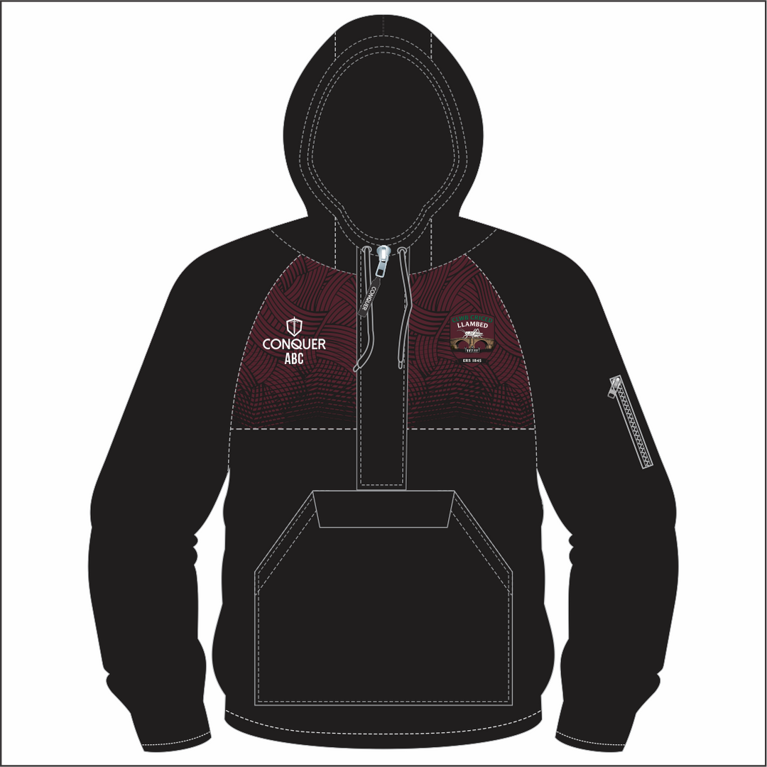 Clwb Criced Llambed 1/4 Zip Hooded Windbreaker