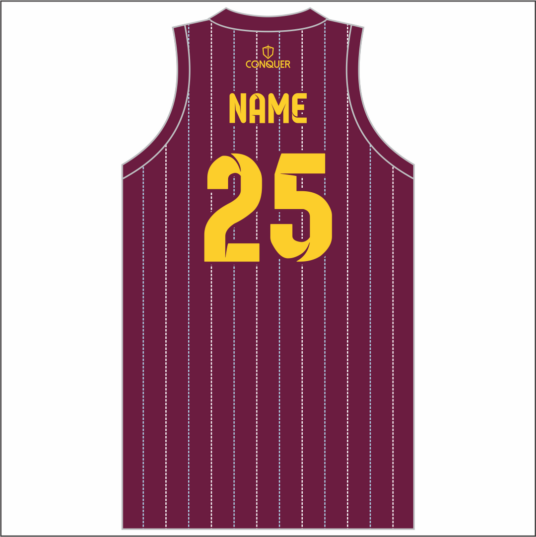Evans & Williams Sports Club Sublimated Maroon Basketball Vest