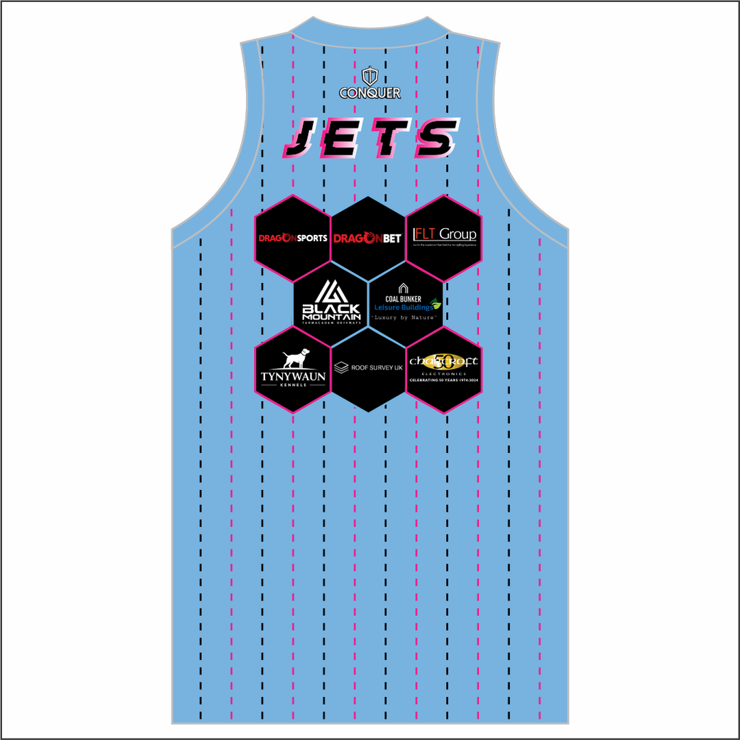 West Wales Jets Blue Sublimated Basketball Vest