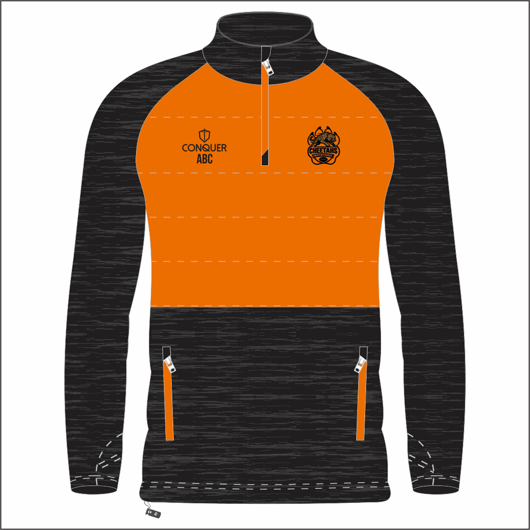 Cheetahs Invitational 1/4 Zip Hybrid Midlayer Jacket KIDS - Orange Panel