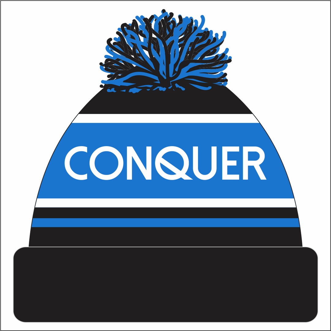 Ysgol Penygroes Bobble Hat ADULT - Black & Blue