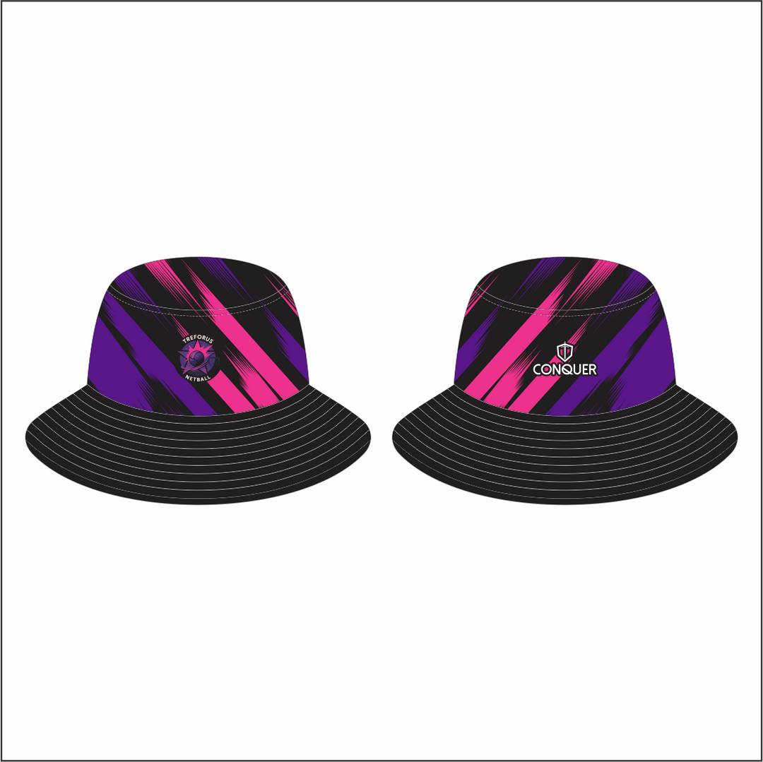 Treforus Netball Reversible Bucket Hat ADULT - Purple & Black