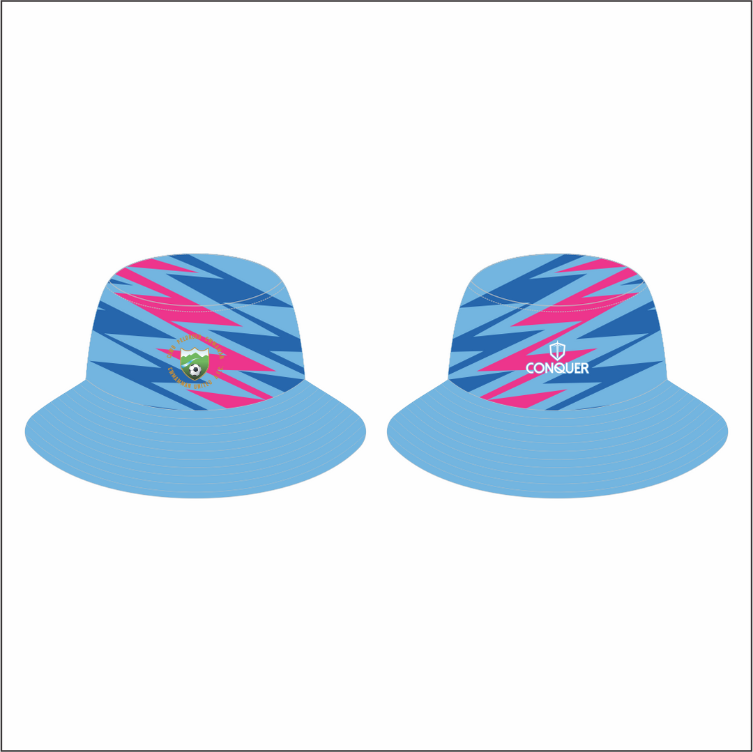 Cwmamman Ladies AFC Reversible Bucket Hat KIDS - Blue & Light Blue