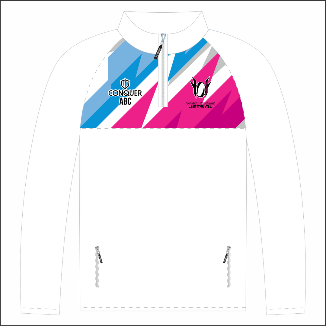 West Wales Jets White 1/4 Zip Midlayer (Kids)