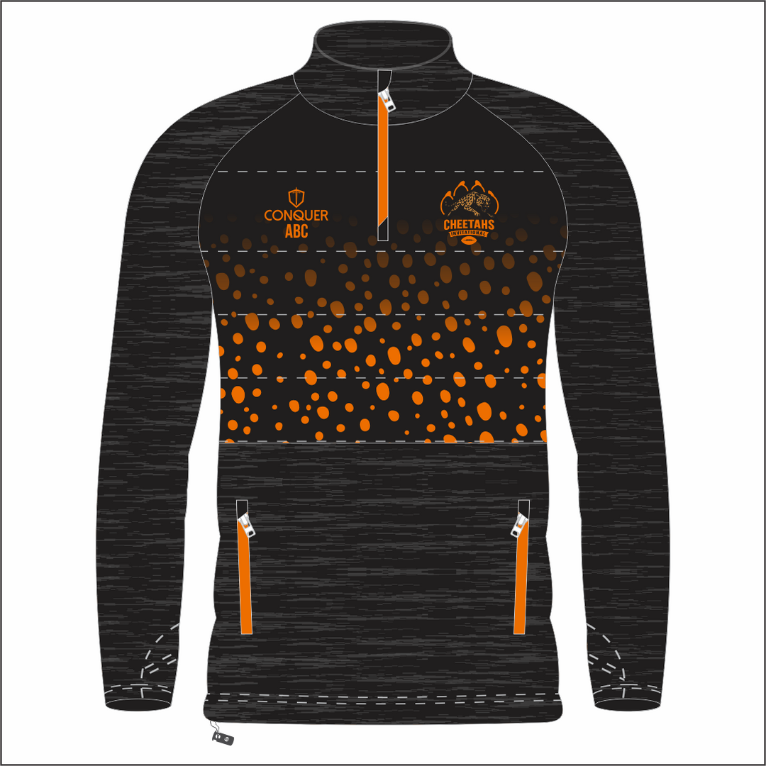 Cheetahs Invitational 1/4 Zip Hybrid Midlayer Jacket - Cheetah Print