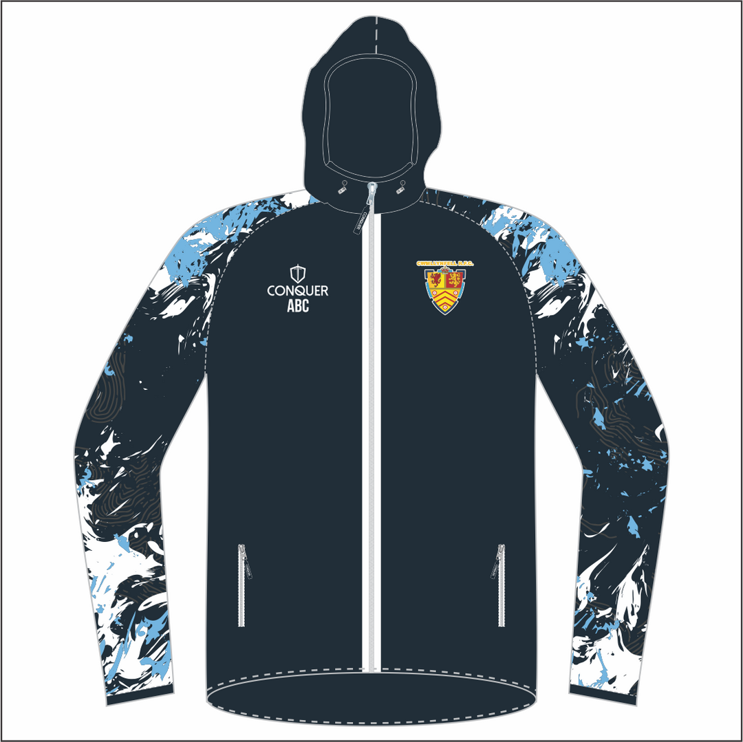 Cwmllynfell RFC FZ Sleeve Patterned Light Running Jacket Kids