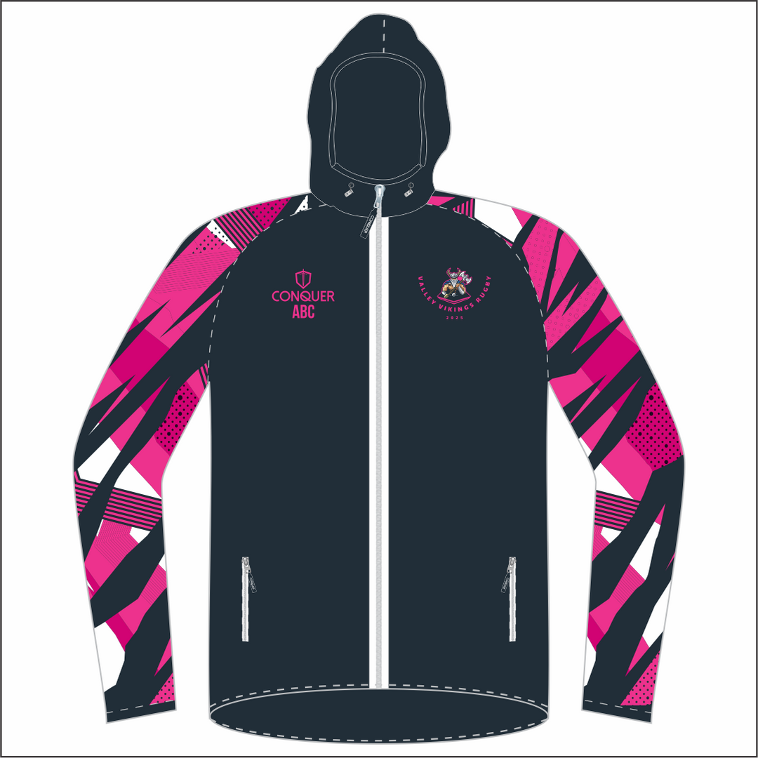 Valley Vikings Rugby FZ Light Running Jacket Sleeve Pattern