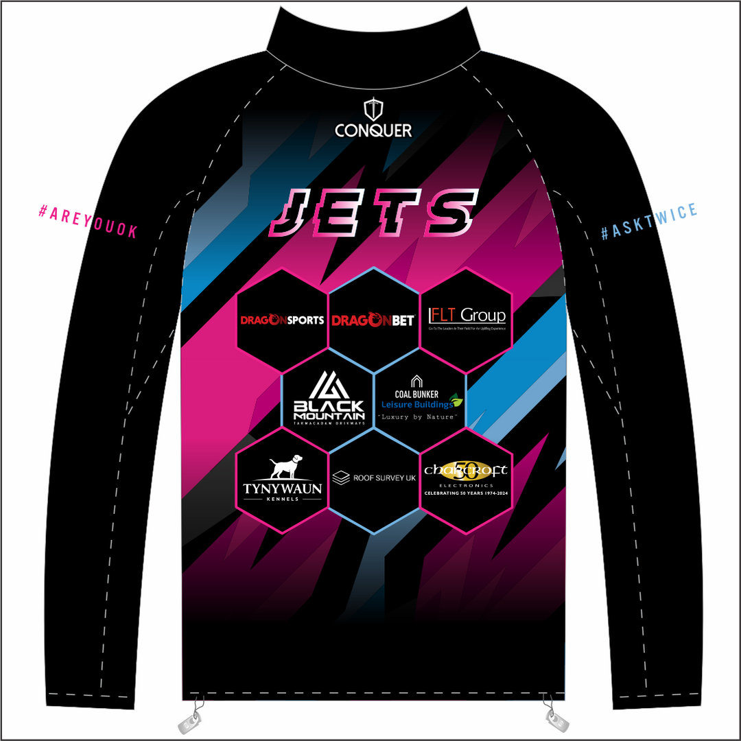 West Wales Jets Black PRO 1/4 Zip Midlayer (Kids)
