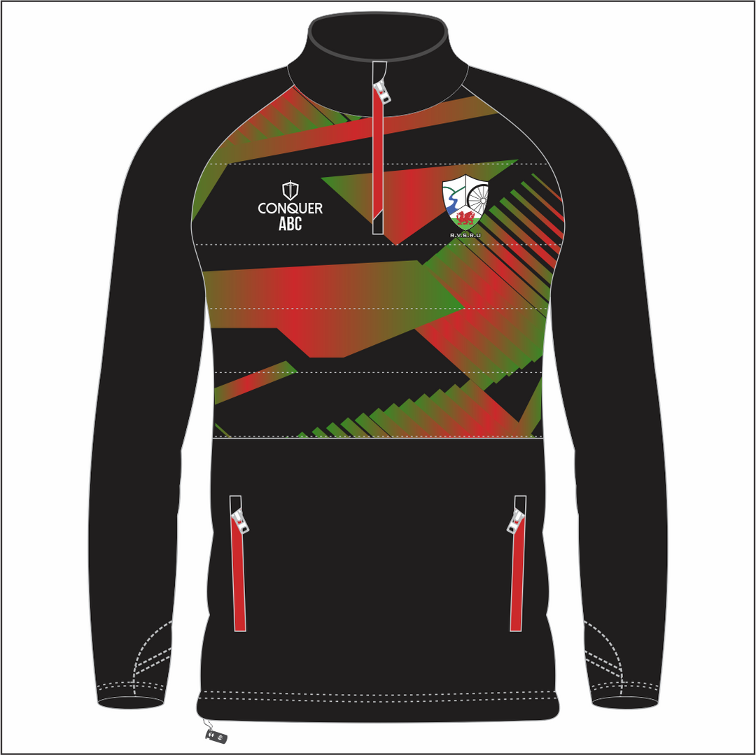 Rhymney Valley SCHOOLS 1/4 Zip Hybrid Midlayer Jacket KIDS