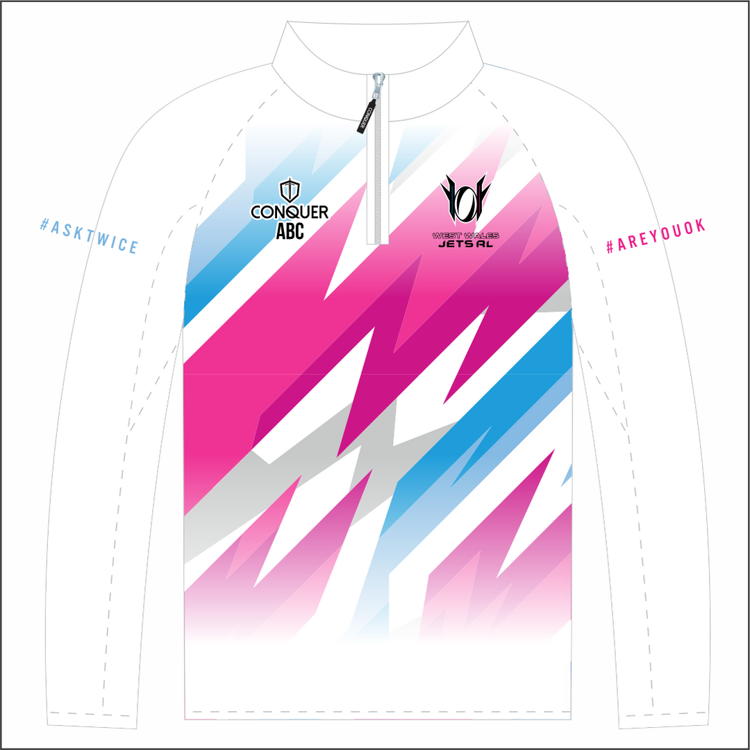 West Wales Jets White PRO 1/4 Zip Midlayer (Kids)