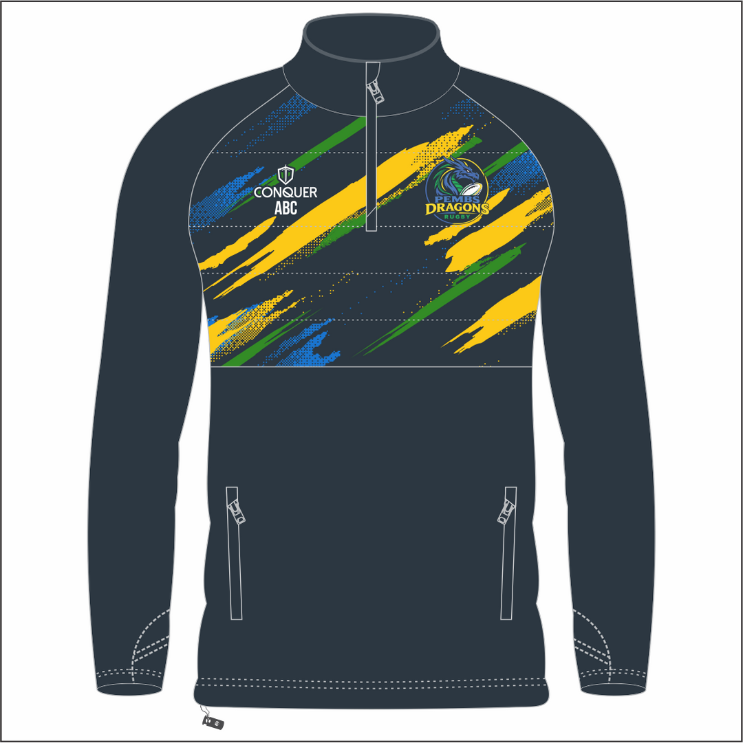 Pembs Dragons 1/4 Zip Hybrid Midlayer