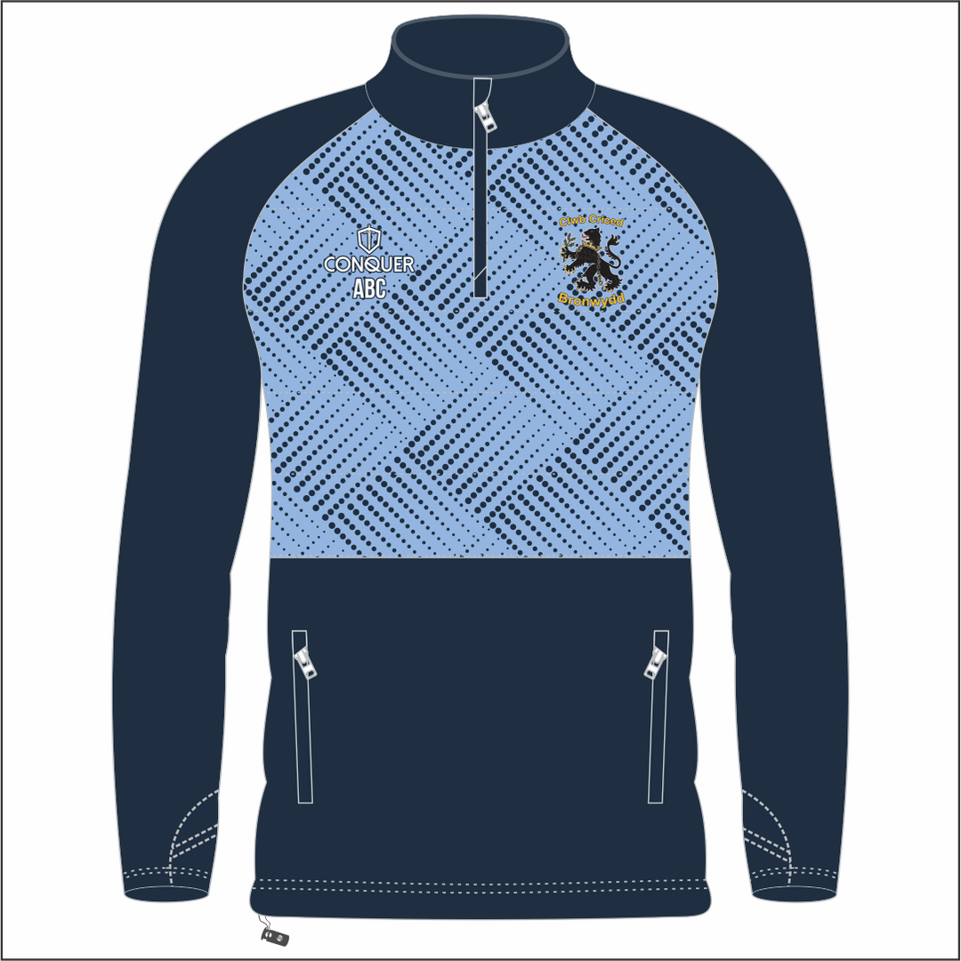 Clwb Criced Bronwydd 1/4 Zip Hybrid Midlayer