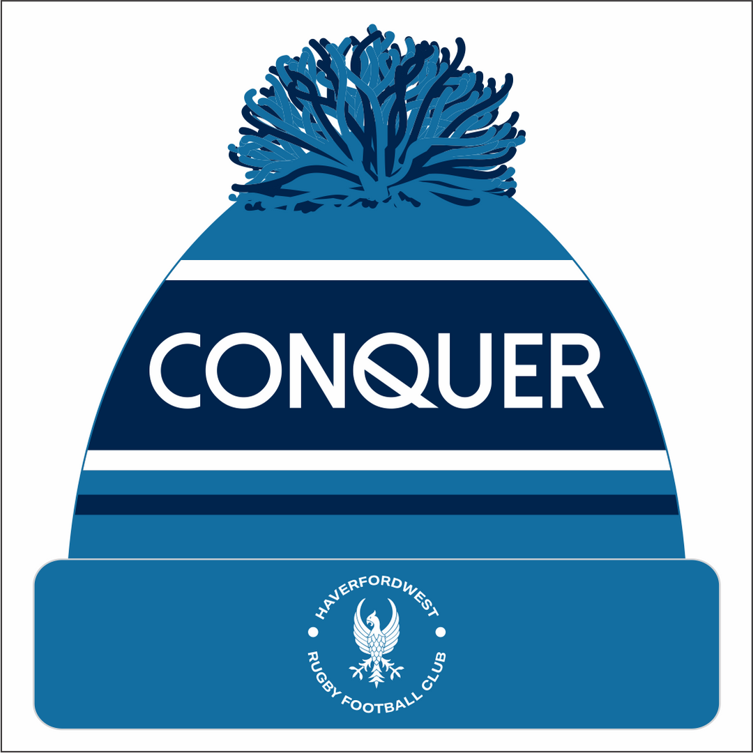 Haverfordwest RFC Bobble Hat ADULT - Blue & Navy