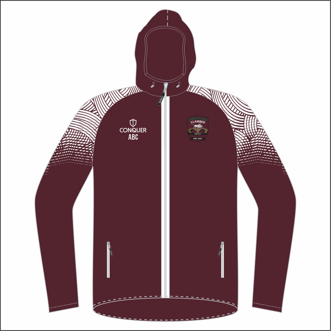 Clwb Criced Llambed Full Zip Light Running Jacket