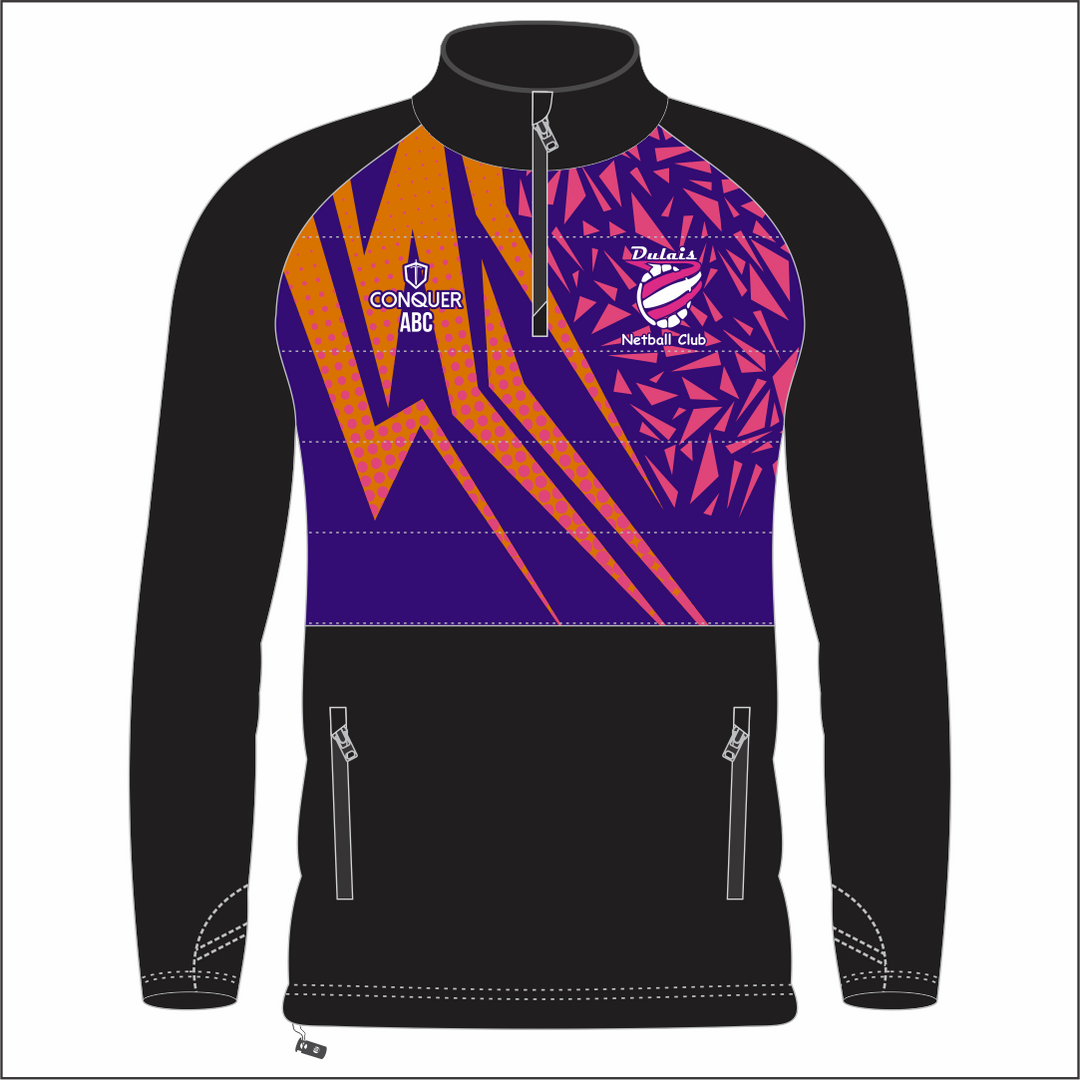 Dulais Netball Zip Hybrid Midlayer